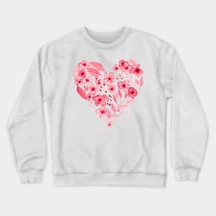 Watercolor Heart Art Print - Valentines Heart - Valentines Love - Floral Heart Crewneck Sweatshirt